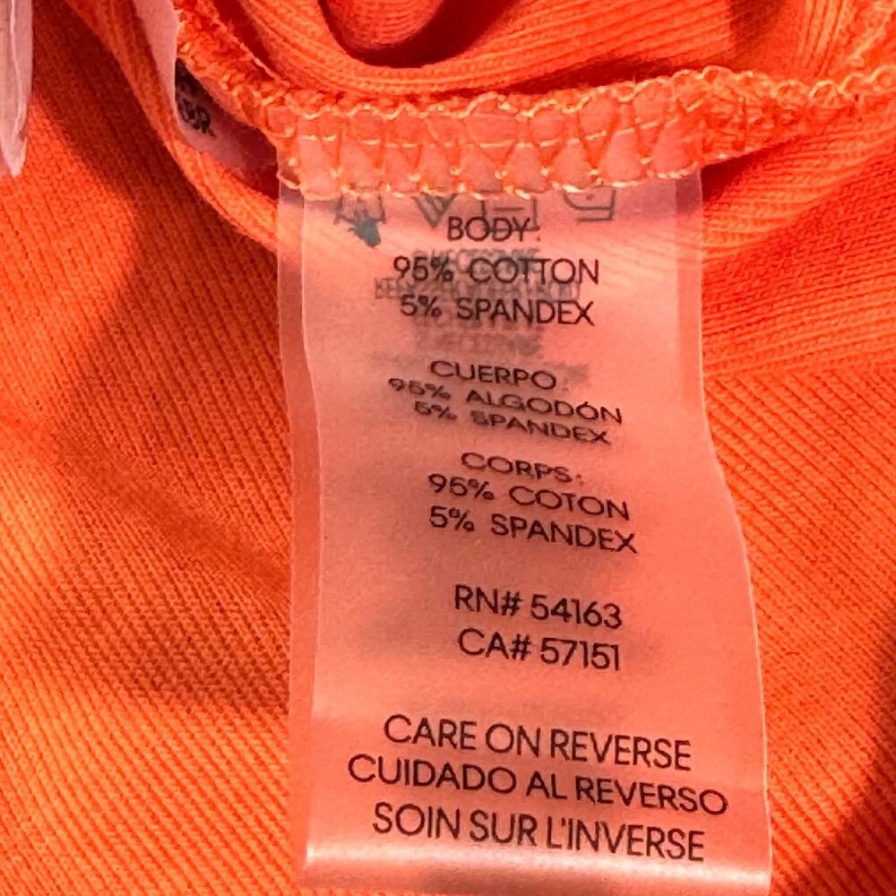 Calvin Klein Womens Blouse Size Medium Orange V Neck Cap Sleeve - Picture 3 of 4